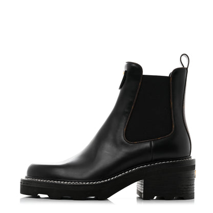 Louis Vuitton Calfskin Monogram Beaubourg Ankle Boots 41 Black 1 of 8