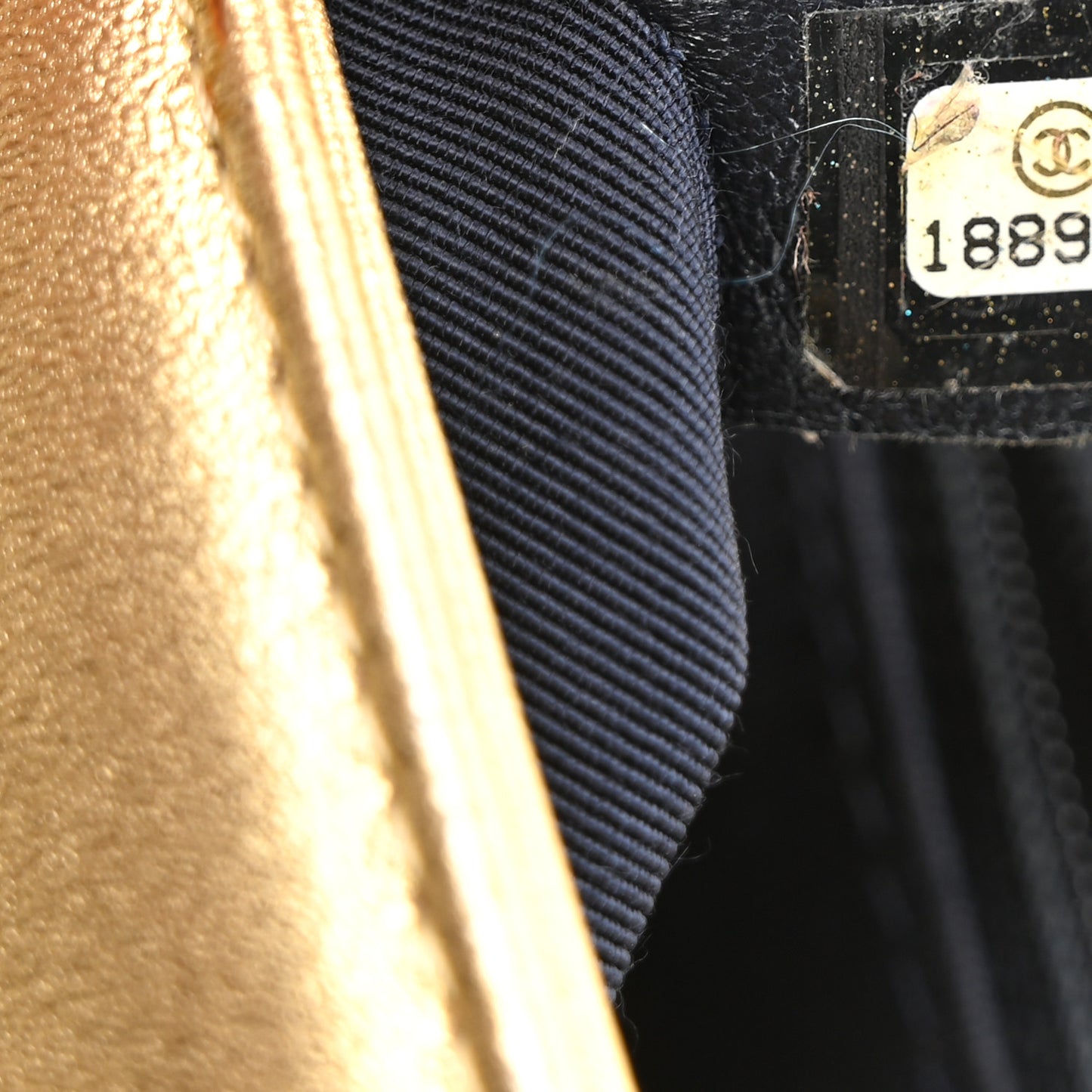 Metallic Lambskin Embossed New Medium Cube Boy Flap Gold