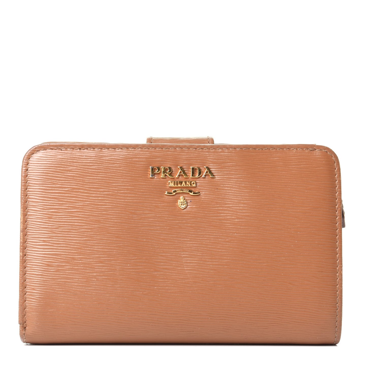 Vitello Move Bi-Color Compact Wallet Caramel
