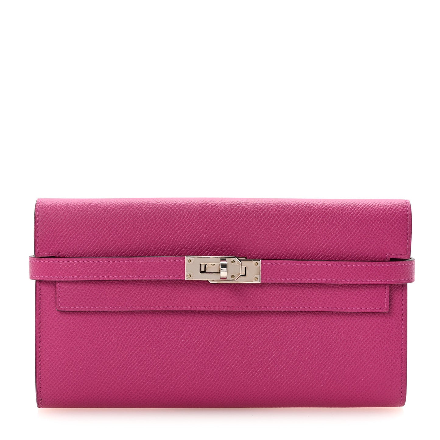 Epsom Kelly Longue Wallet Rose Pourpre
