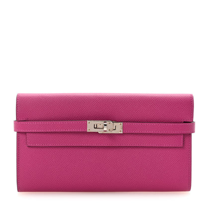 Hermes Epsom Kelly Longue Wallet Rose Pourpre 1 of 7