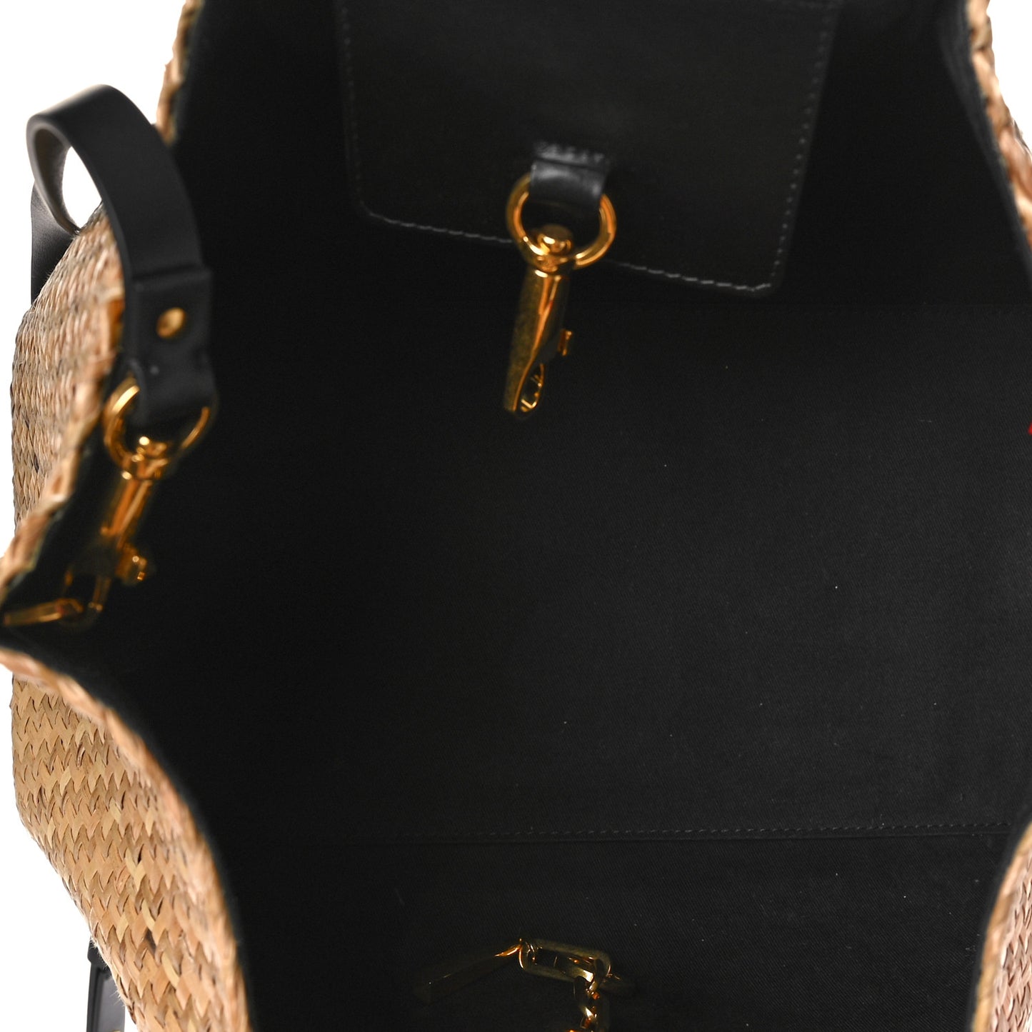 Raffia Medium Vlogo Escape Shopper Natural Black Rouge