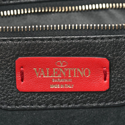 Valentino Garavani Grained Calfskin Rockstud Shoulder Tote Black 6 of 9