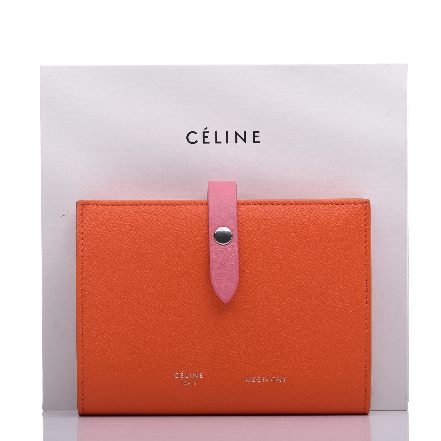 Celine Grained Calfskin Medium Multifunction Strap Wallet Orange 11 of 11