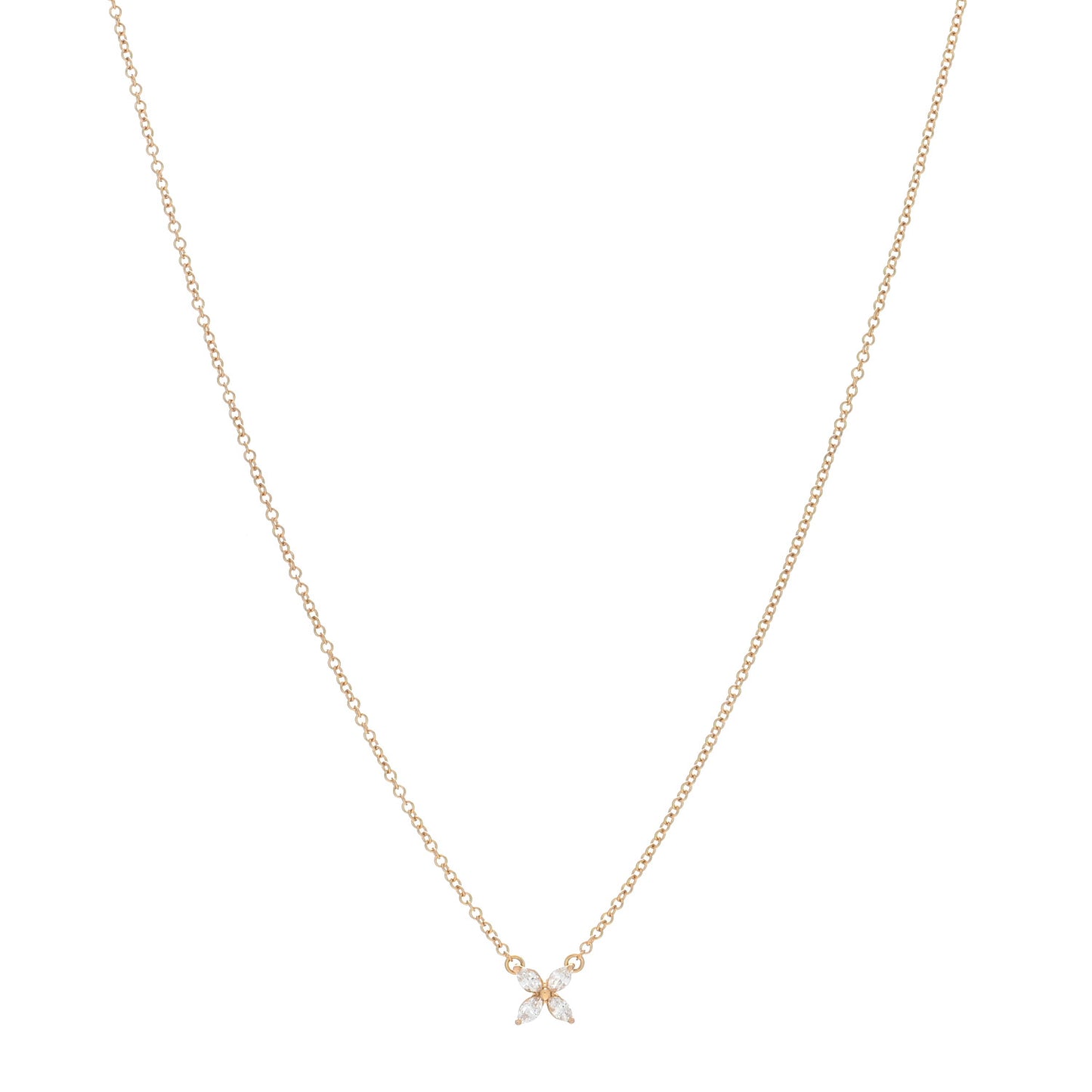 18K Rose Gold Diamond Mini Victoria Necklace