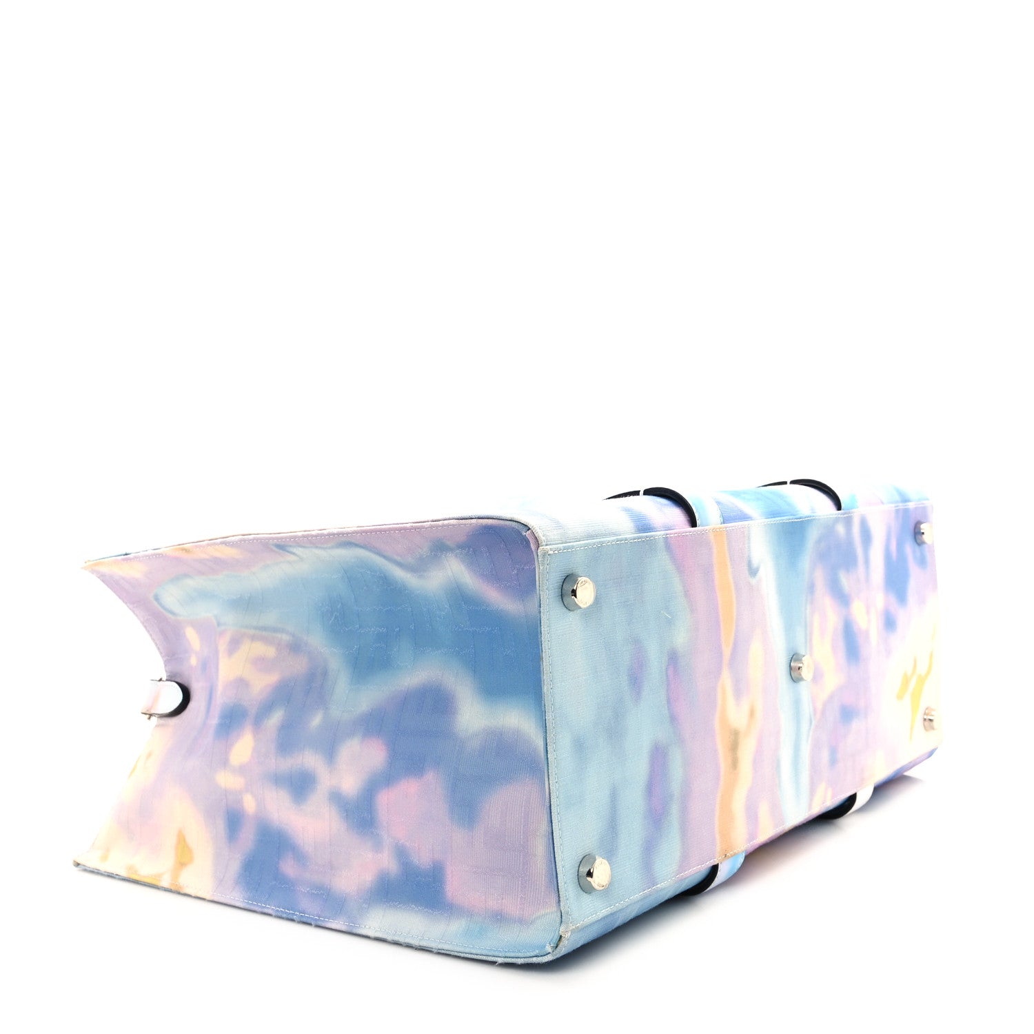 Fendi Fabric Jacquard FF Tie Dye Sunset Large Shopping Tote  Light Blue Black 4 of 11