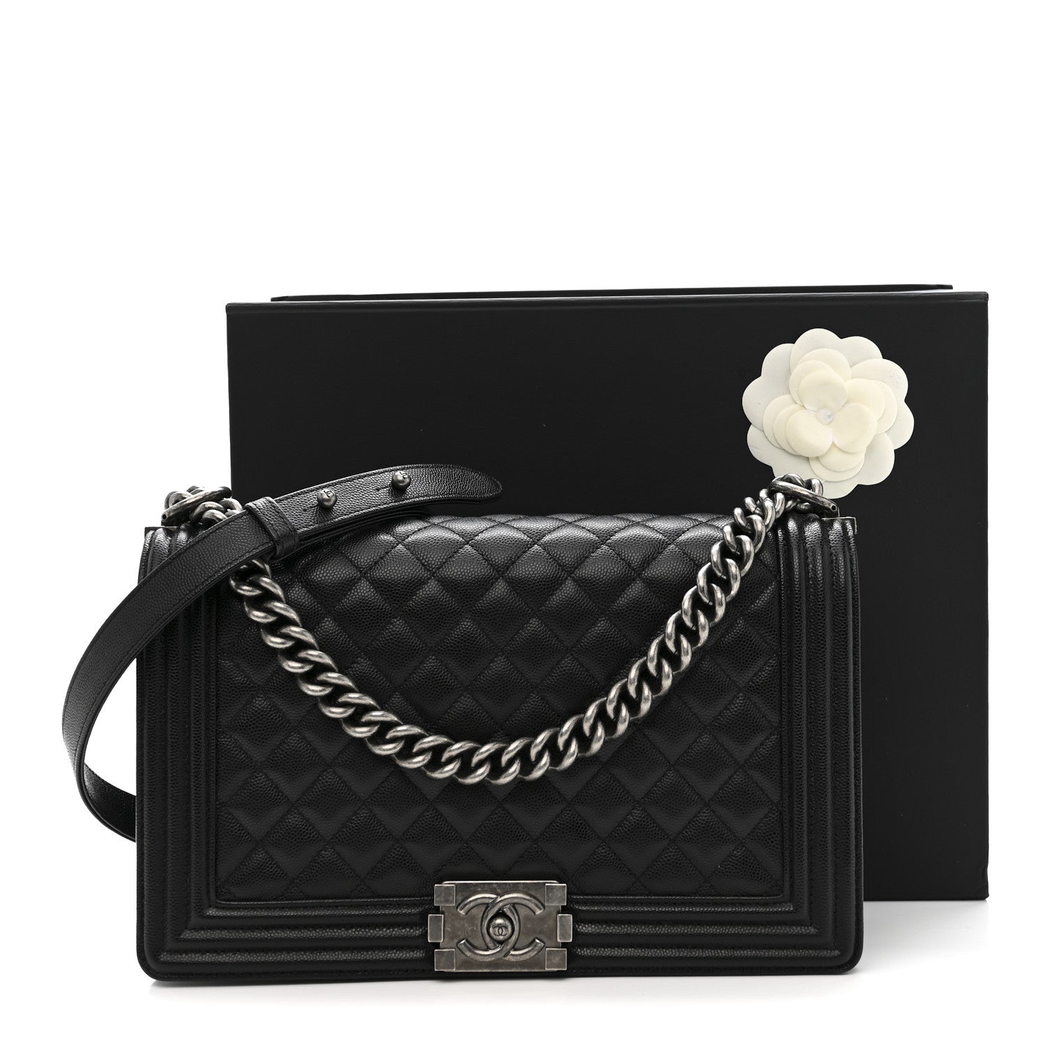 Chanel Caviar Quilted New Medium Boy Flap Black 12 of 12