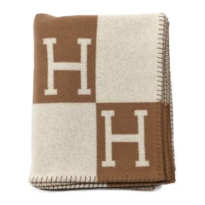 Hermes Wool Cashmere Avalon Blanket Ecru Camel 1 of 3
