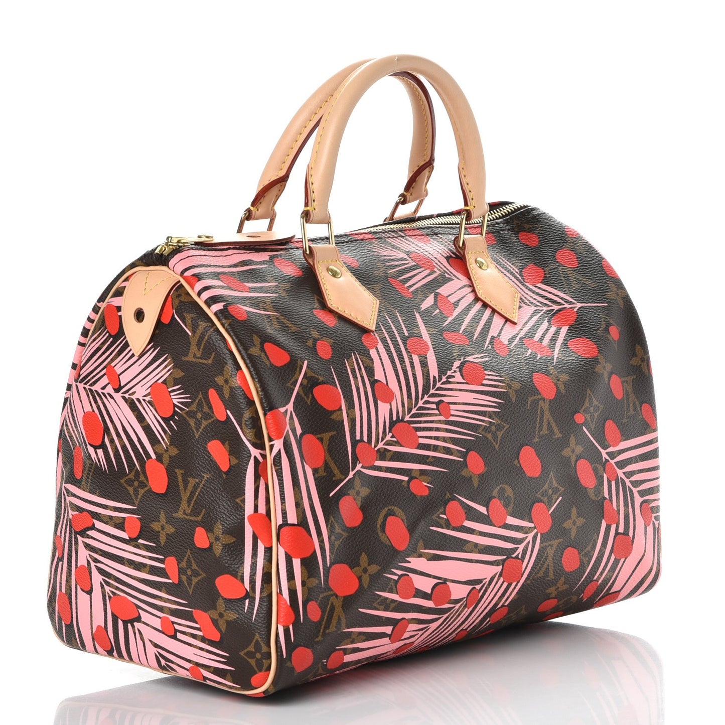 Monogram Jungle Dots Speedy 30 Sugar Pink Poppy