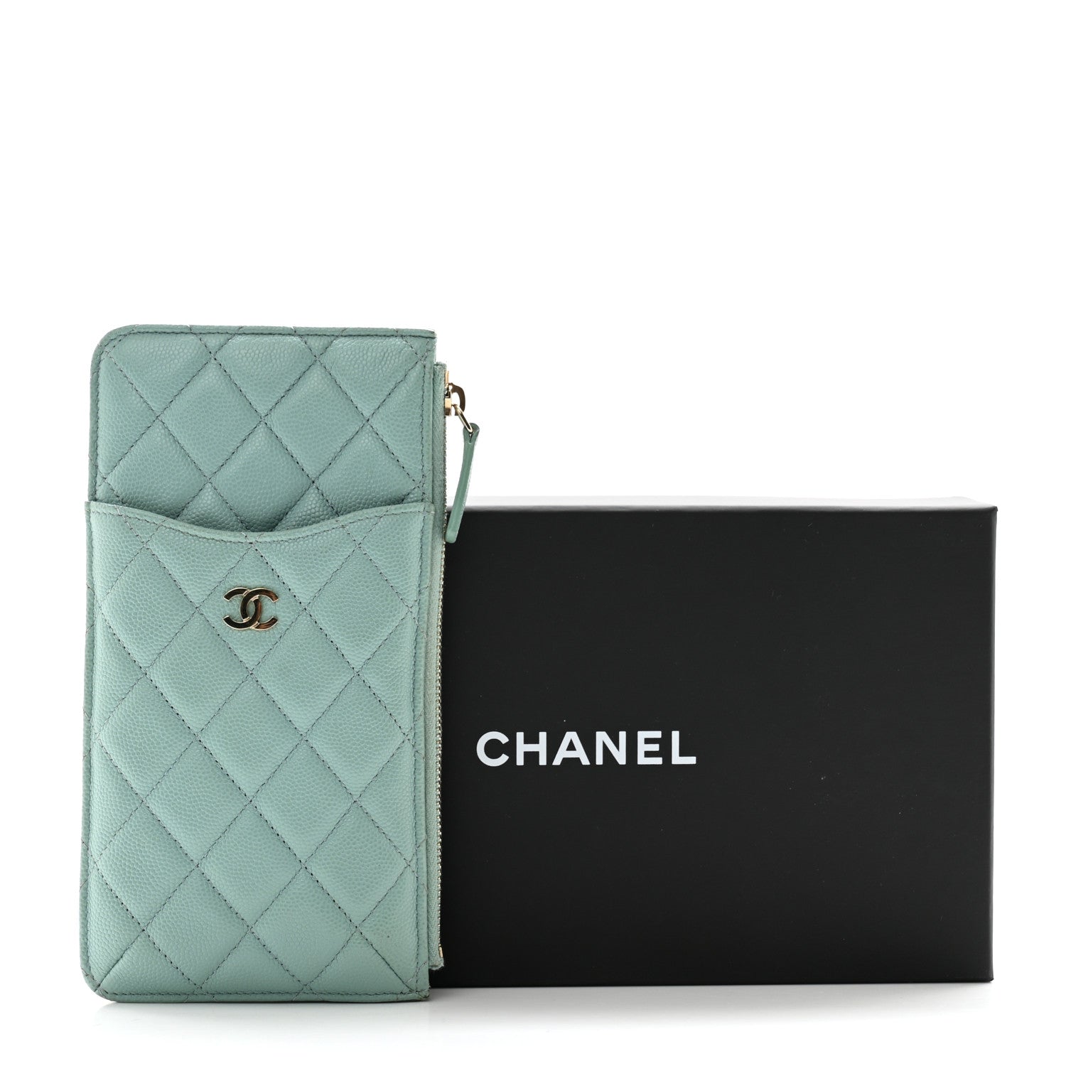 Chanel Caviar Quilted Classic iPhone Pouch Blue 10 of 11