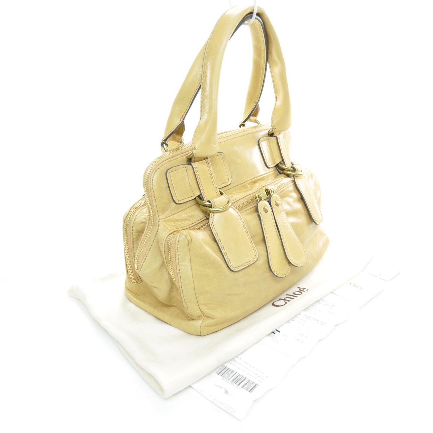 Lambskin Quilted Large Bay Tote Tan