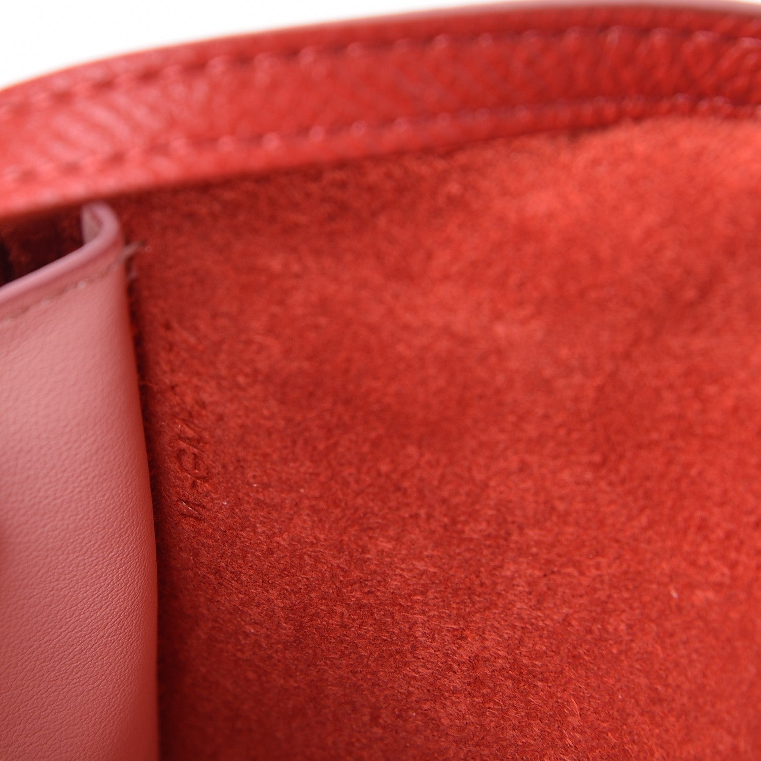 Celine Grained Shiny Calfskin Strap Clutch Scarlet 9 of 9