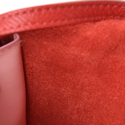 Celine Grained Shiny Calfskin Strap Clutch Scarlet 9 of 9