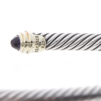David Yurman Sterling Silver 14K Yellow Gold Amethyst 5mm Cable Classics Petite Color Bracelet 5 of 5