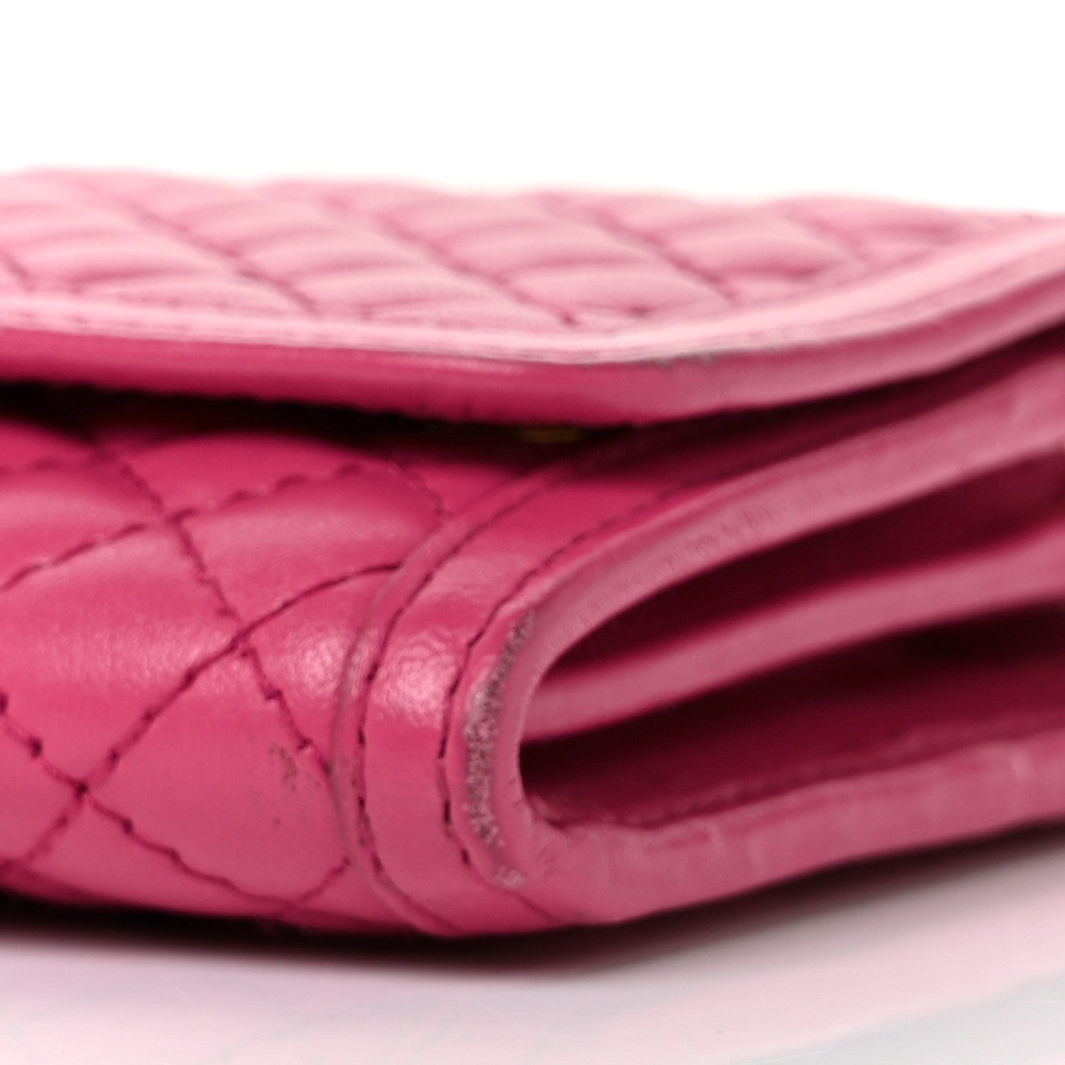 Prada Soft Calfskin Quilted Chain Wallet Fuxia 7 of 8