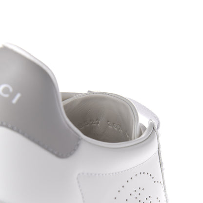 Gucci Calfskin Interlocking G Perforated Womens Ace Sneakers 36.5 White Grey Sky 9 of 10