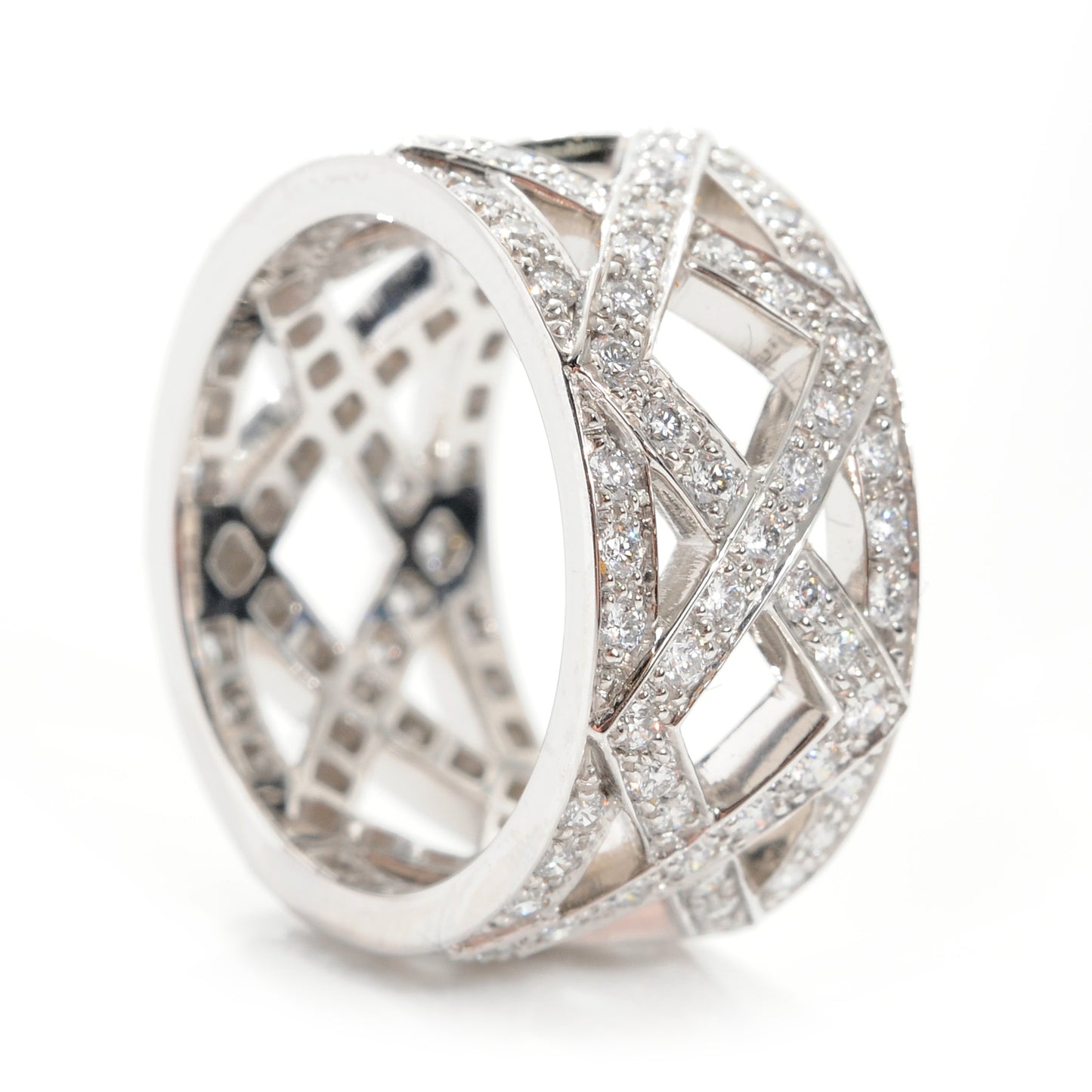 Platinum Diamond Braided Celebration Ring 3.5