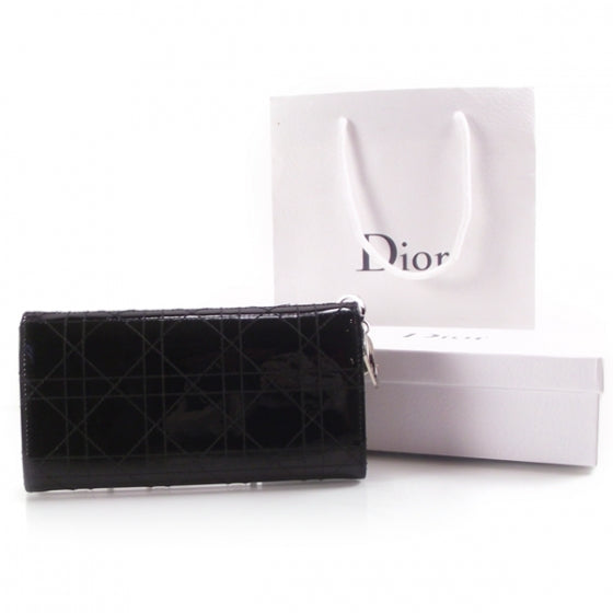 Christian Dior Patent Cannage Rendezvous Wallet 2 of 7