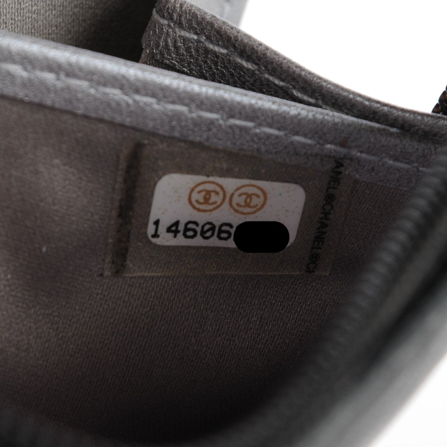Lambskin Camellia Embossed Large Zip Around Gusset Wallet Black