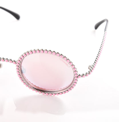 Chanel Metallic Pearl Round Sunglasses 71138 Pink 7 of 9