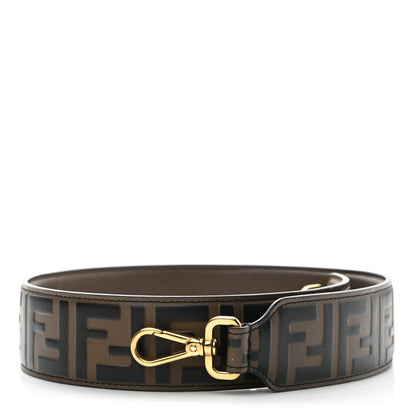 Fendi Vitello Century Bi-Color FF 1974 Embossed Strap You Maya Black 1 of 5