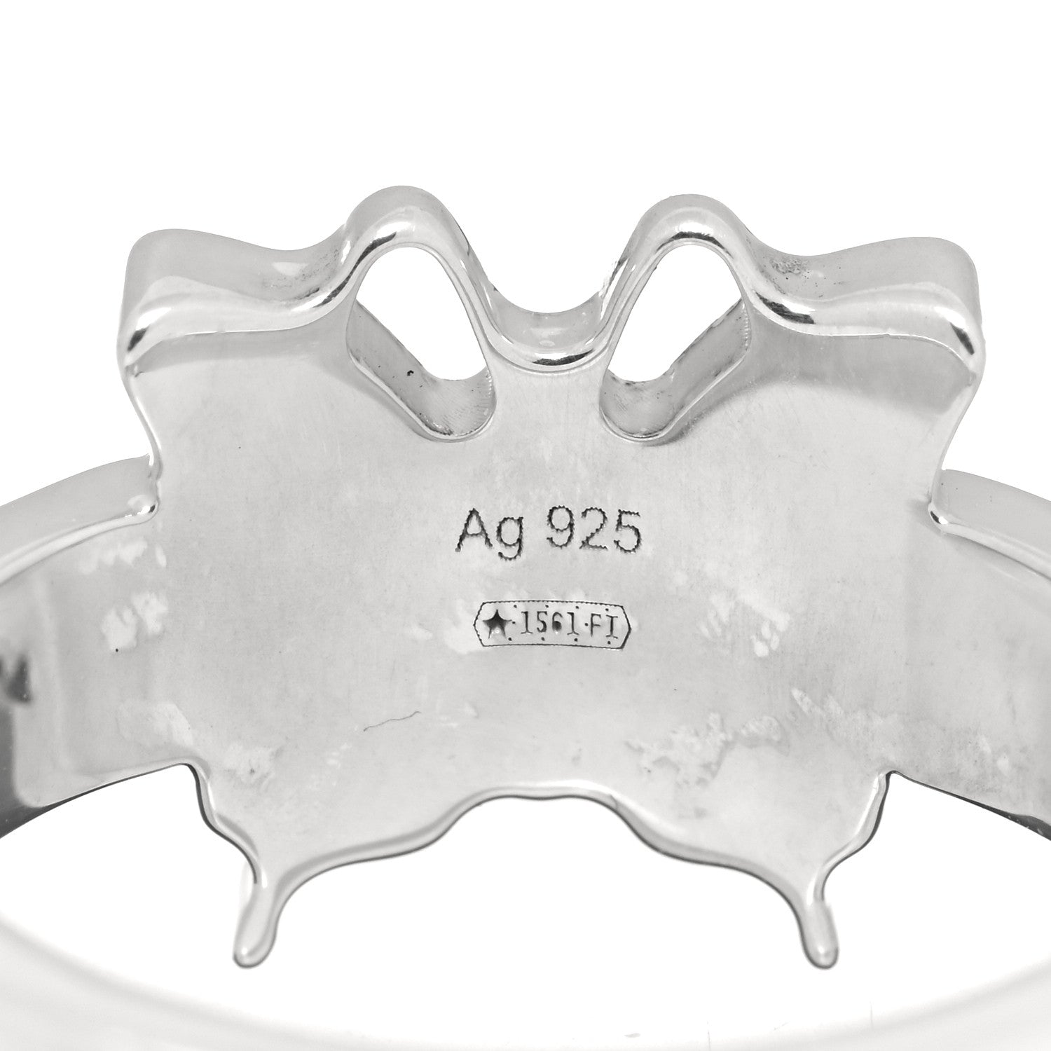 Gucci Sterling Silver Butterfly Band Ring 52 6 4 of 5