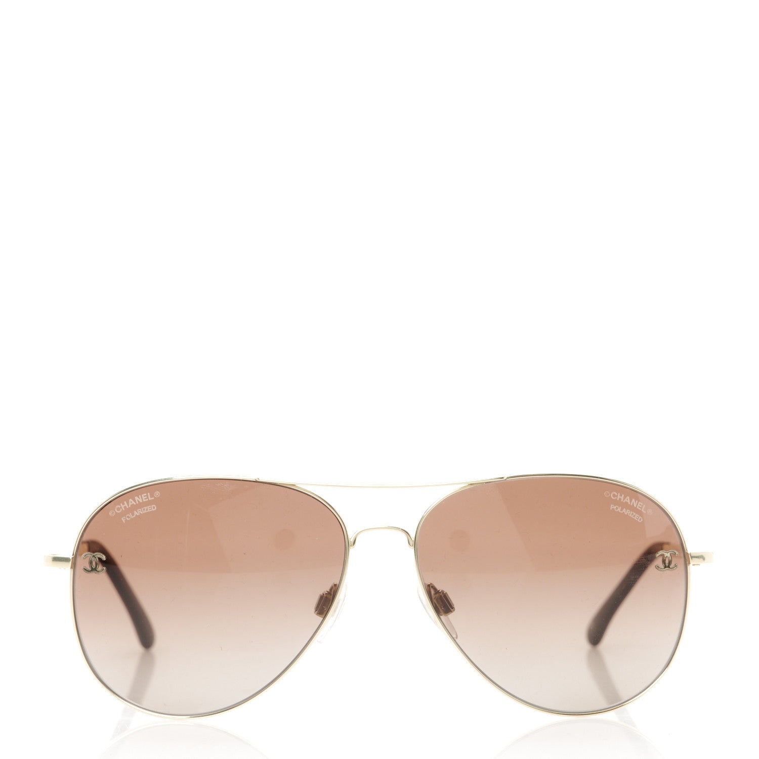 Chanel Aviator CC Sunglasses 4189-T-Q Gold 2 of 9