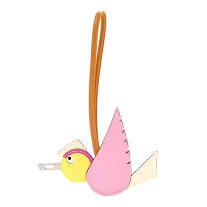 Hermes Ostrich Epsom Swift Birdy Bag Charm Mauve Sylvestre 1 of 5