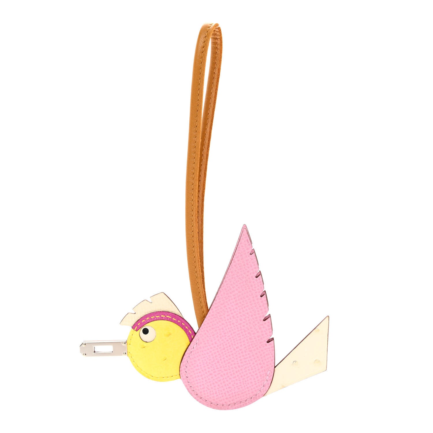 Hermes Ostrich Epsom Swift Birdy Bag Charm Mauve Sylvestre 1 of 5