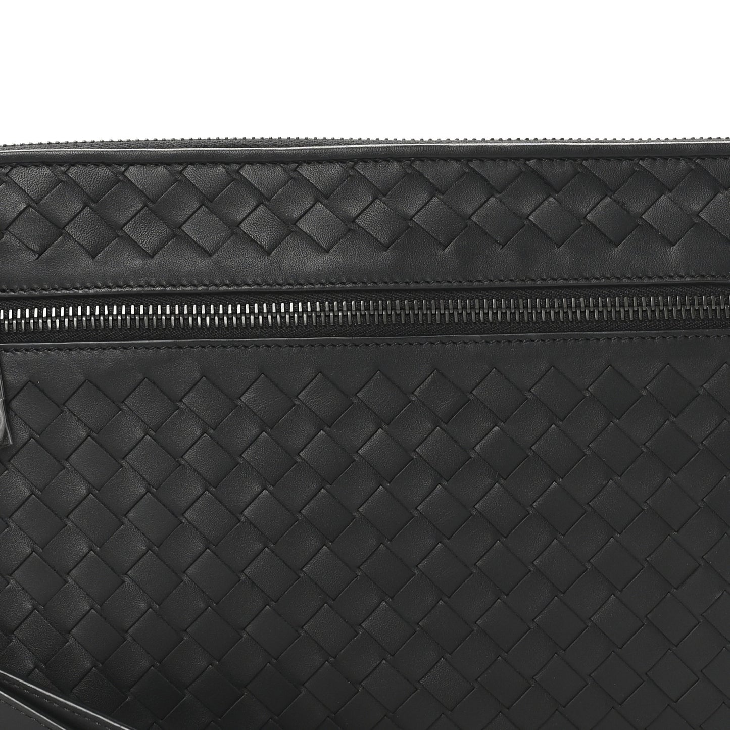 Calfskin Intrecciato Document Holder Black