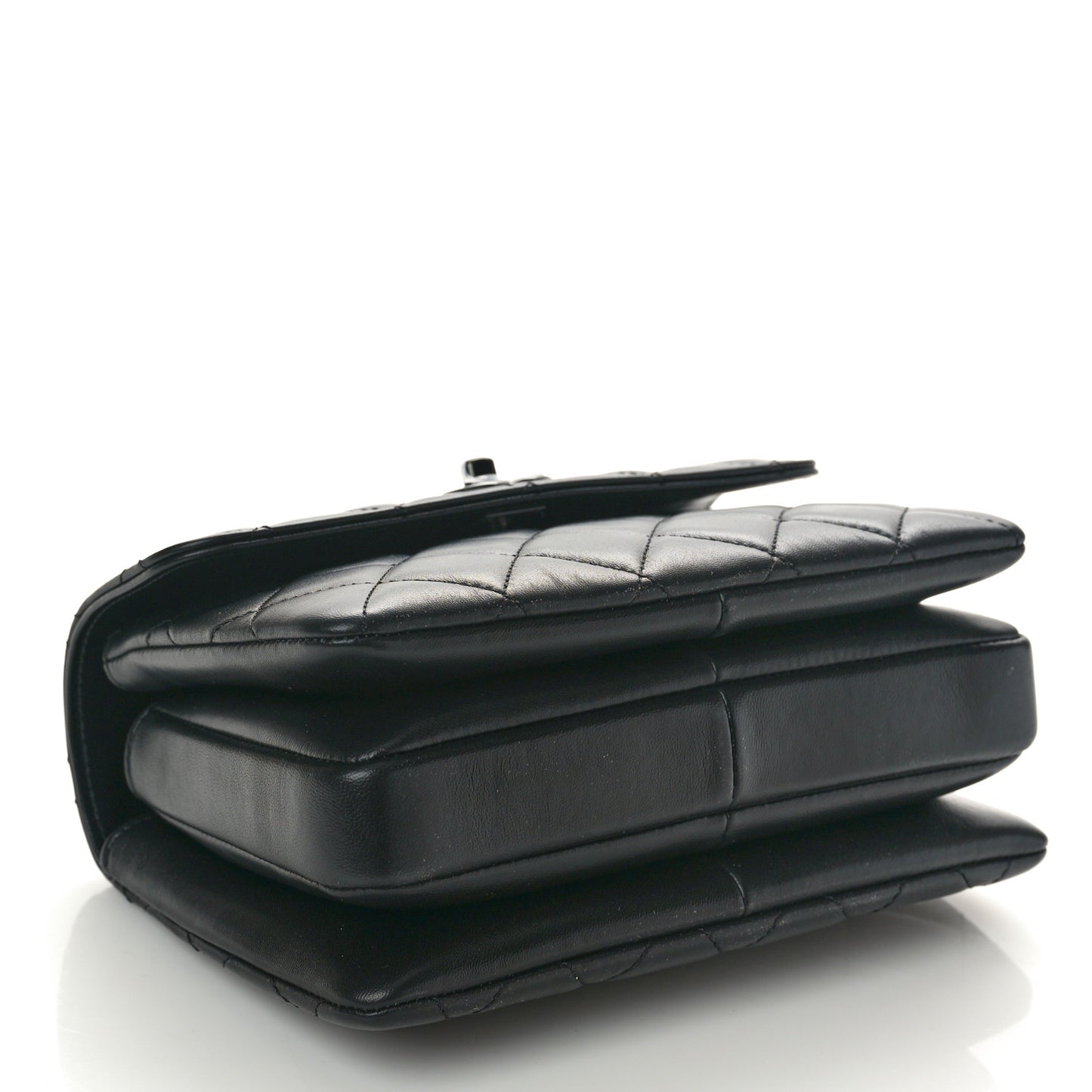 Lambskin Quilted Mini Trendy CC Dual Handle Flap Bag So Black