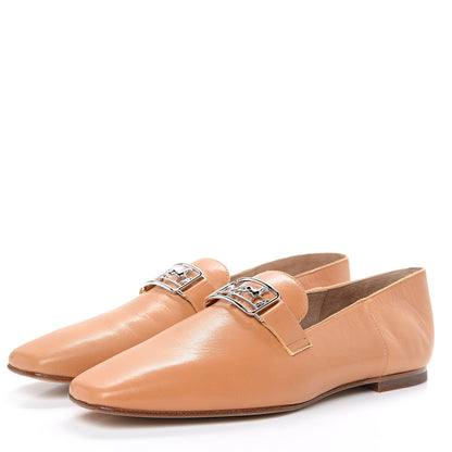 Hermes Supple Goatskin Womens Time Loafers 37 Havane 4 of 11