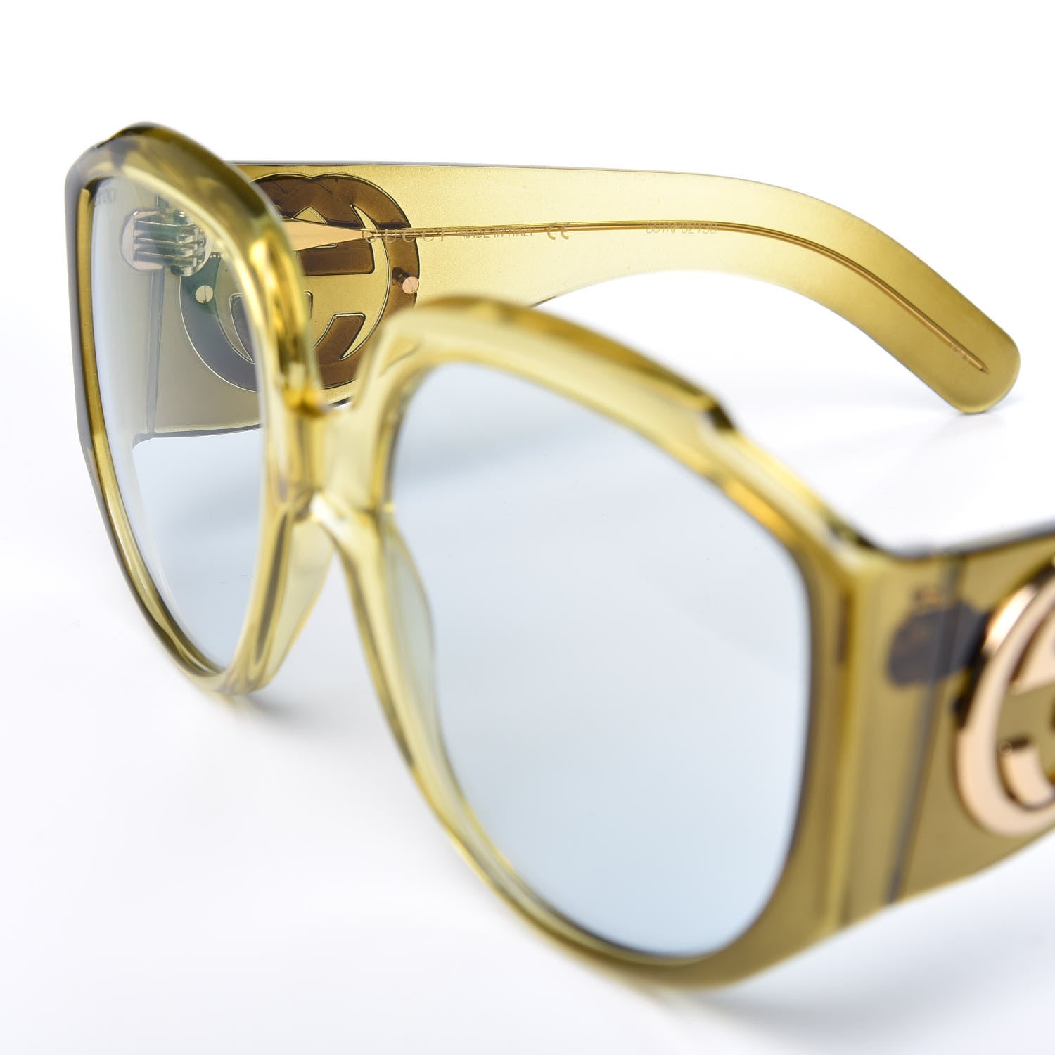 Gucci Acetate Oversized Interlocking G Sunglasses GG0151S Yellow 6 of 8