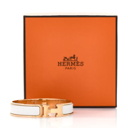 Hermes Enamel Narrow Clic Clac H Bracelet PM White 4 of 4