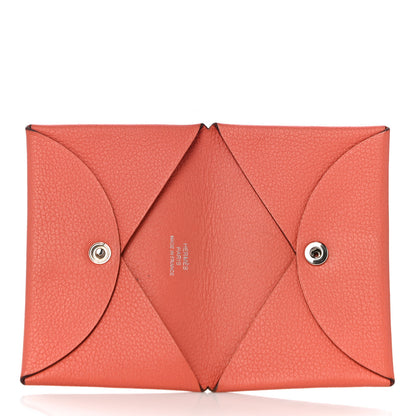 Hermes Evercolor Calvi Card Case Crevette 5 of 9