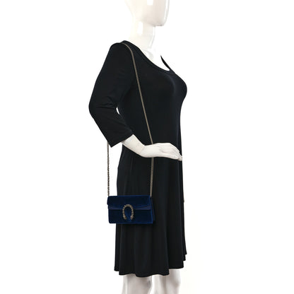 Gucci Velvet Super Mini Dionysus Shoulder Bag Cobalt 2 of 9