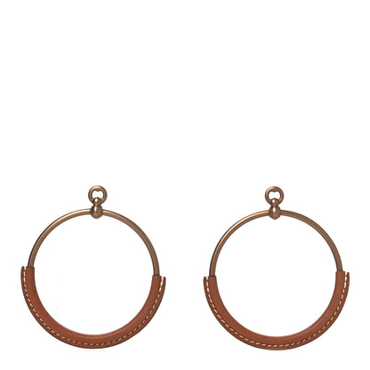 Hermes Barenia Loop Earrings GM Fauve 1 of 9