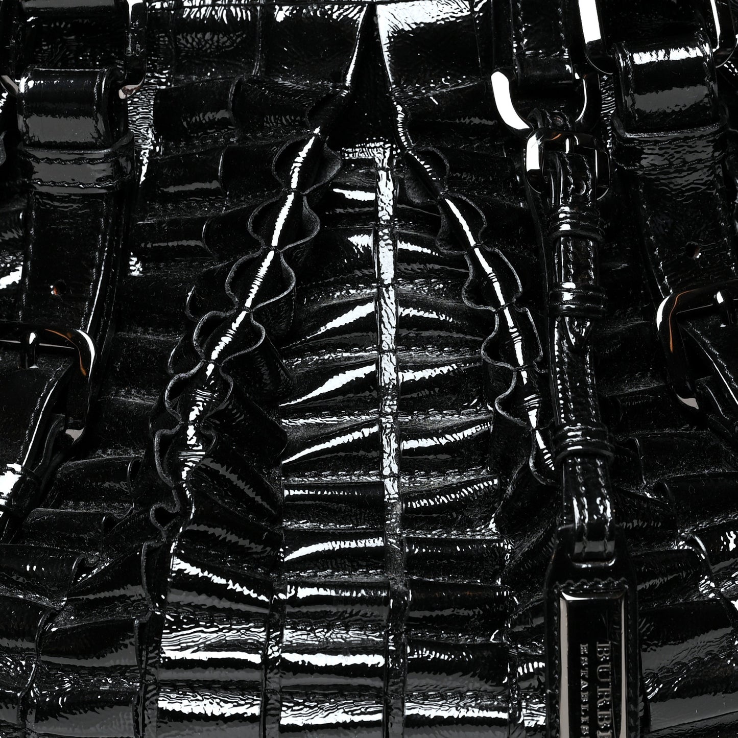 Patent Ruffled Medium Lowry Black
