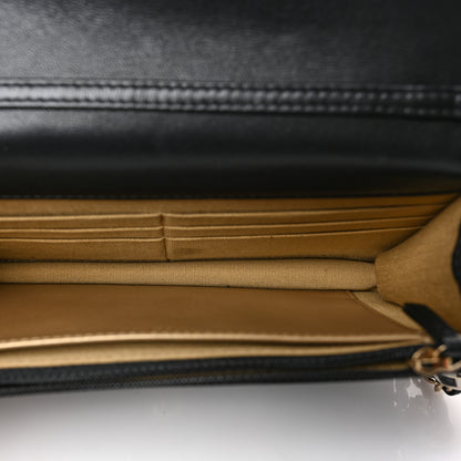 Chanel Lambskin Enamel Quilted Pearl Crush Wallet On Chain WOC Black 5 of 9
