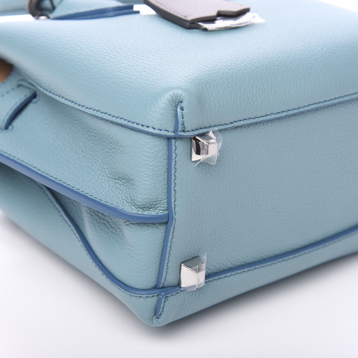Grained Calfskin Mini Milla Tote Sky Blue
