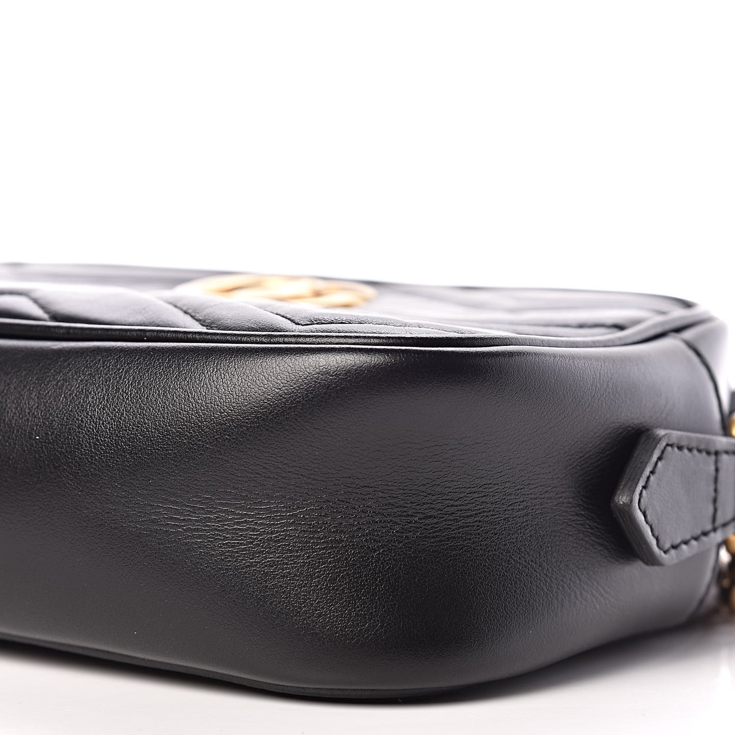 Calfskin Matelasse Mini GG Marmont Chain Shoulder Bag Black