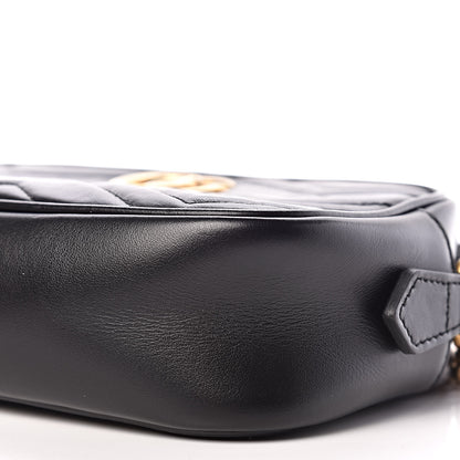Gucci Calfskin Matelasse Mini GG Marmont Chain Shoulder Bag Black 10 of 10