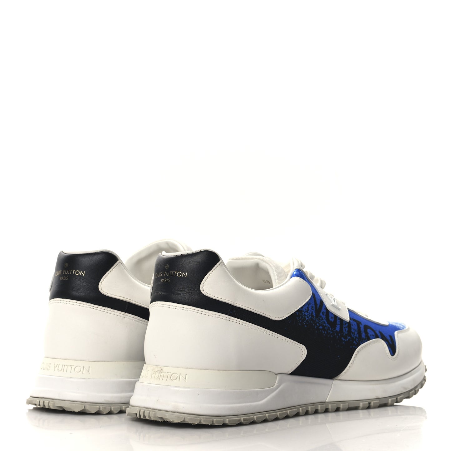 Calfskin Mens Run Away Sneakers 10 White Blue