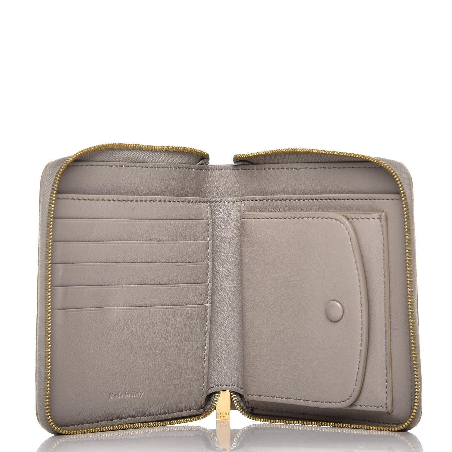 Celine Lambskin Square Multifunction Wallet Grey 5 of 7