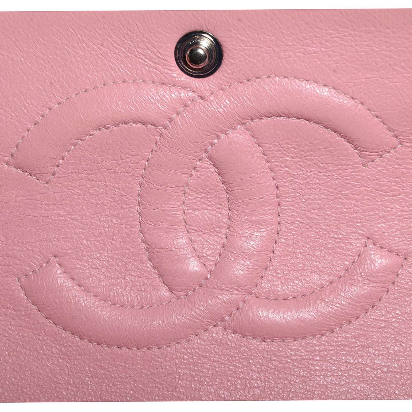 Caviar Quilted Medium Double Flap Pink