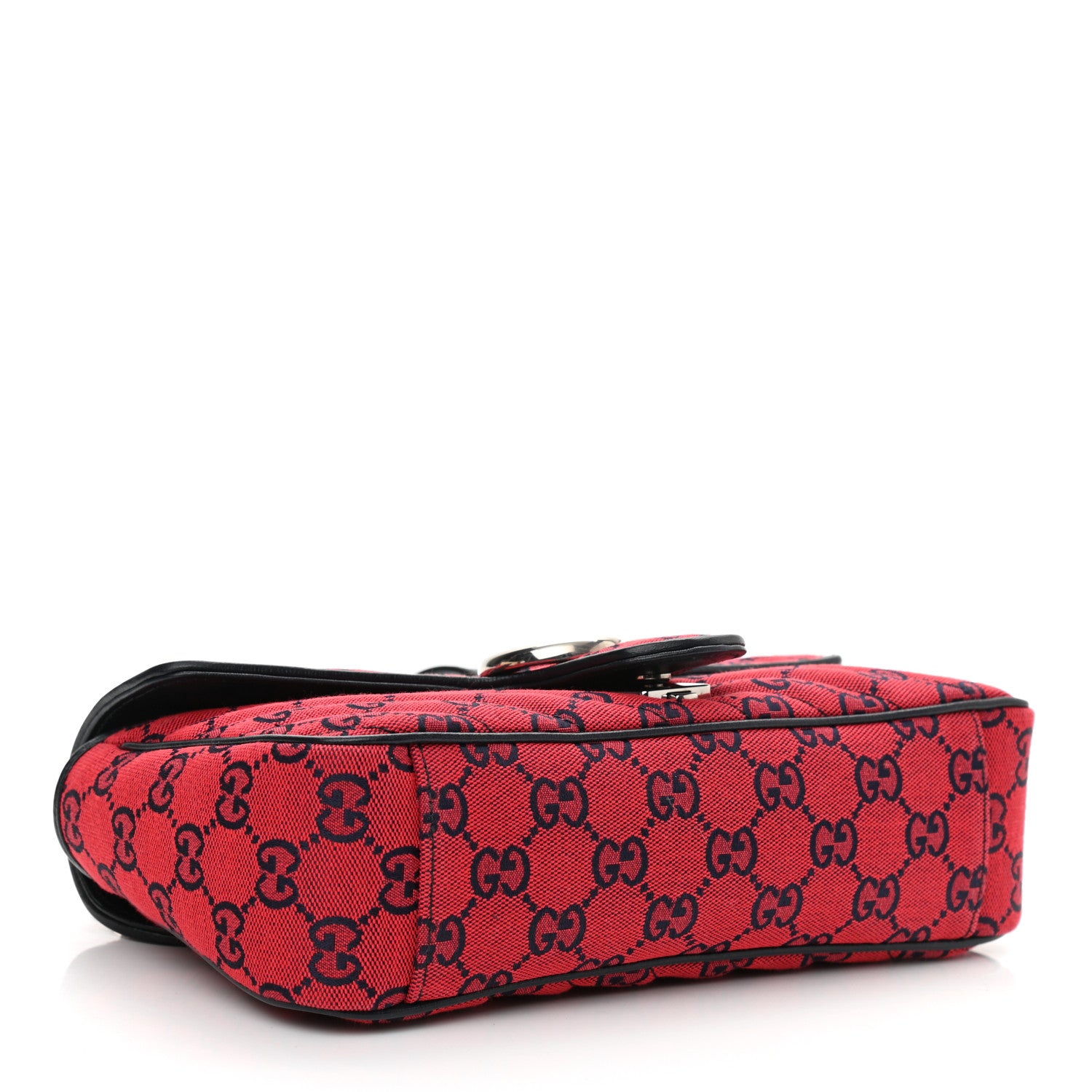 Gucci Monogram Multicolor Matelasse Diagonal Small GG Marmont Shoulder Bag Red Blue 4 of 11