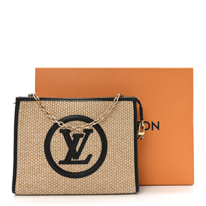 Louis Vuitton Raffia Calfskin Monogram Giant Pouch 10 of 10