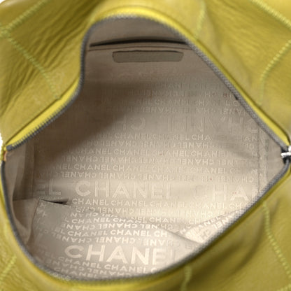 Chanel Caviar Square Stitched Bowler Green 5 of 10