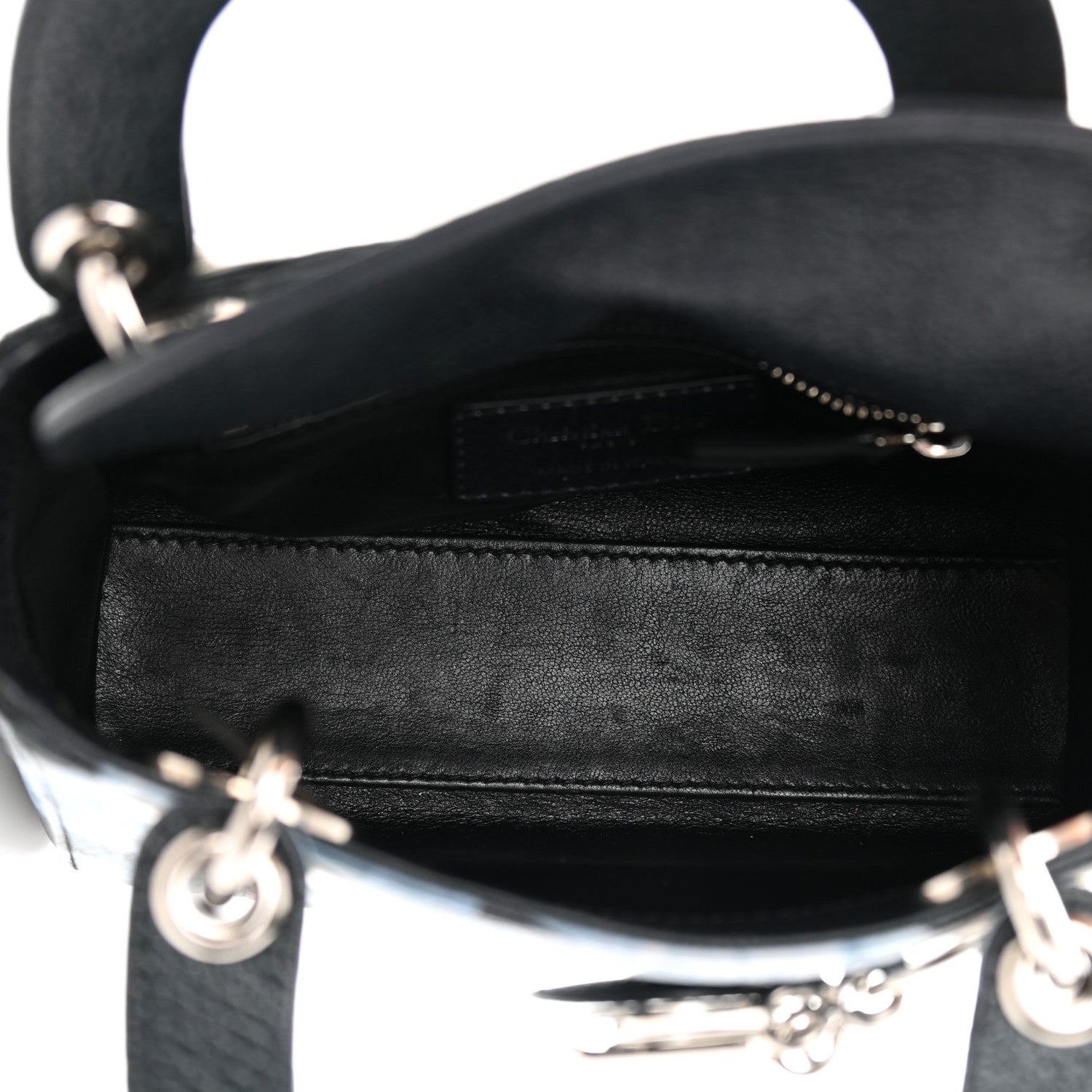 Christian Dior Deerskin Floral Printed Mini Lady Dior Black Blue 5 of 15