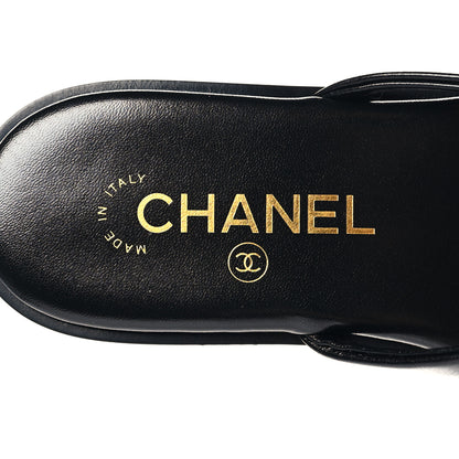 Chanel Goatskin Times Square Thong Sandals 37 Black 9 of 10